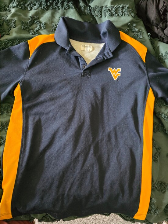 Chiliwear Other - Navy and Gold Athletic Polo with Zigzag Logo